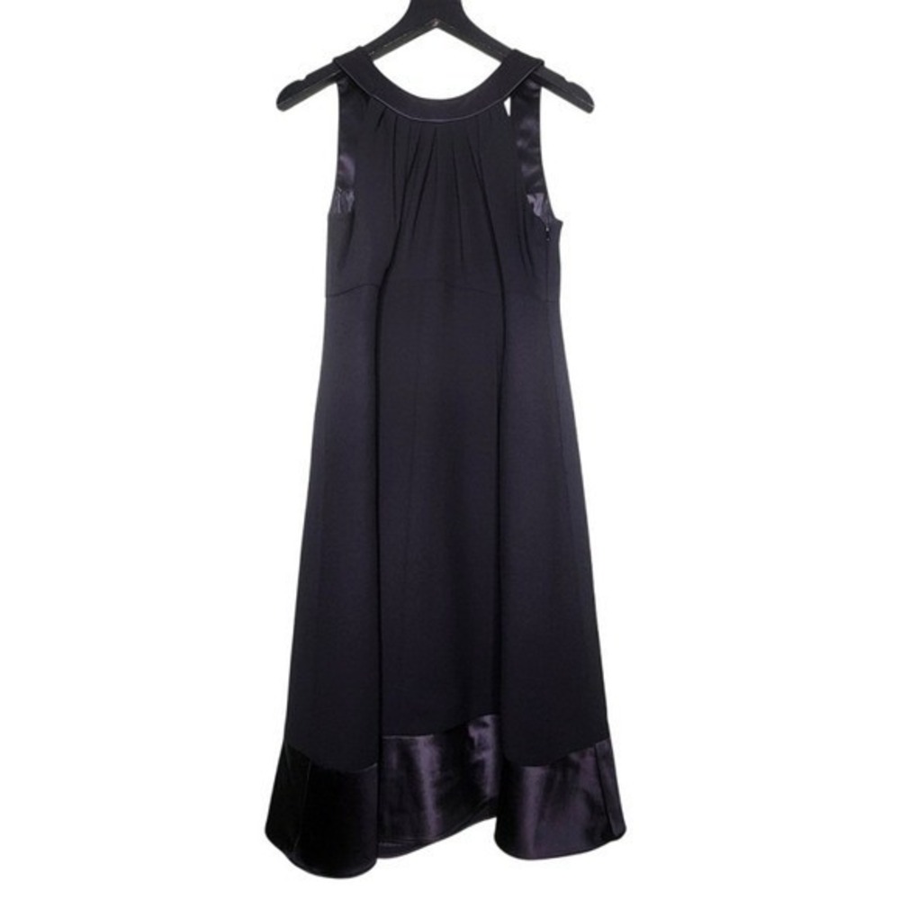 Evan Picone Sleeveless Open Back Dress Satin Hem Party Formal Feminine Classic